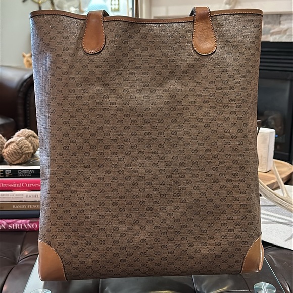 🔥🔥 Authentic Gucci Web Sherry Line Monogram Micro GG Large Leather Tote Bag 🔥🔥 - Picture 3 of 16